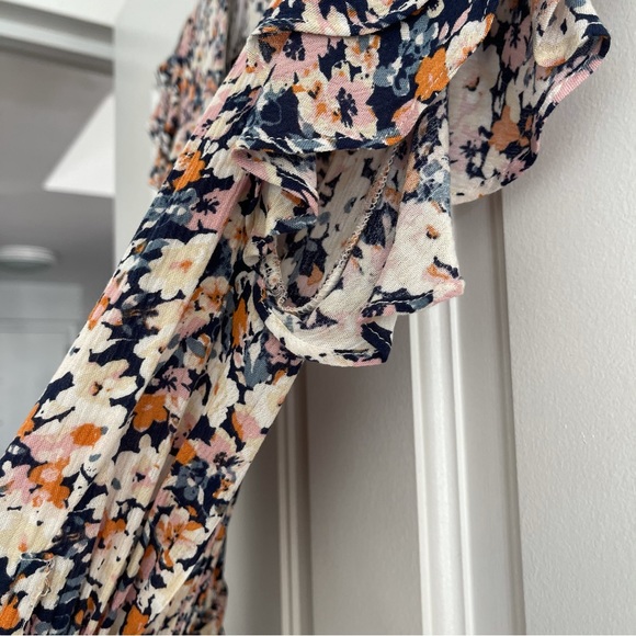 MINKPINK Ava Mini Dress in Floral Multi with Ruffles and Tie Waist from Revolve - Picture 7 of 9